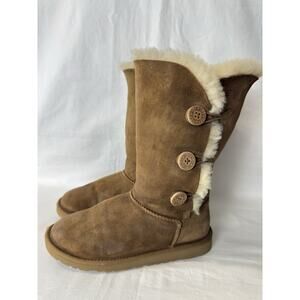 UGG Tall Women's Bailey Button Triplet Chestnut Brown Boots Size 5